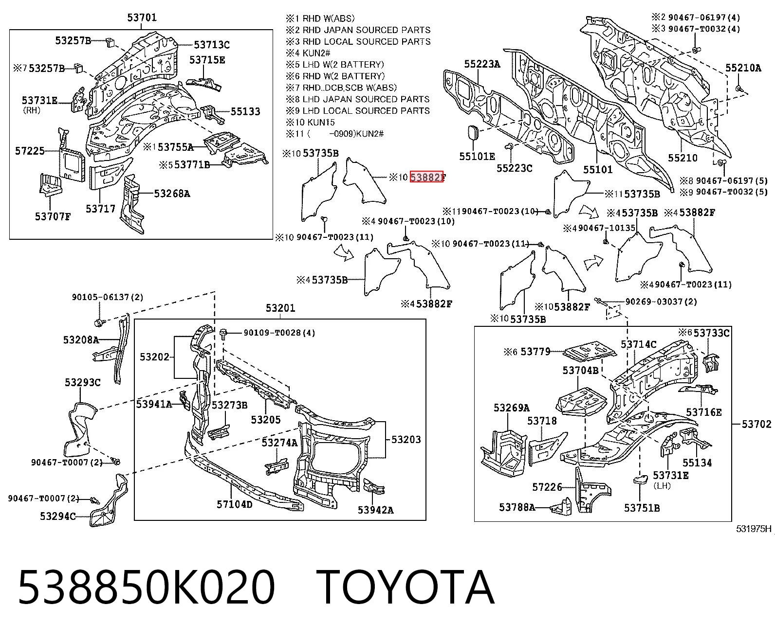 538850K020 Toyota 