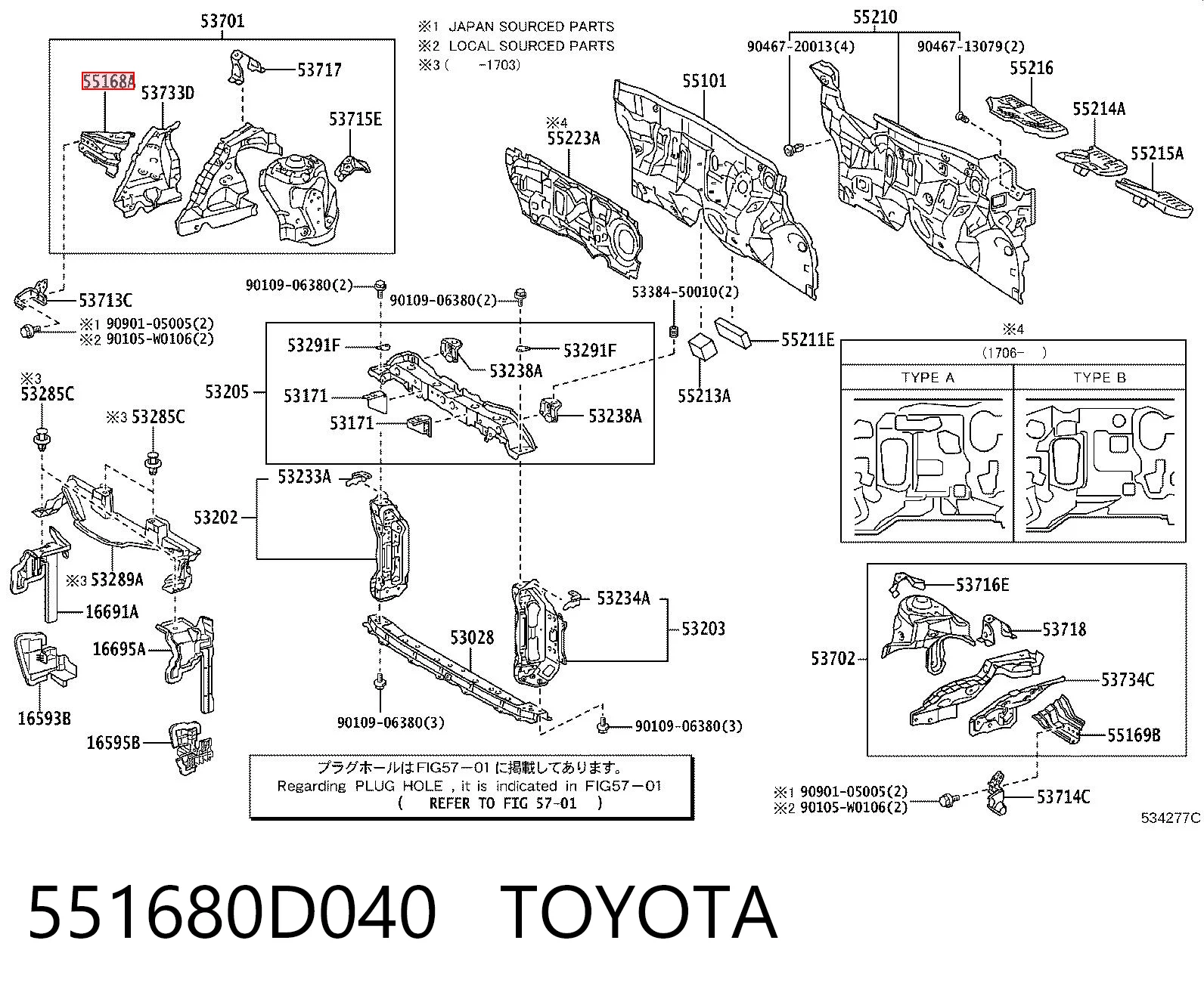 551680D040 Toyota
