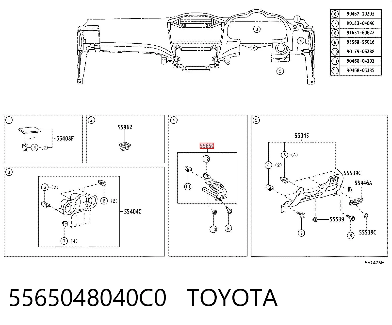 5565048040C0 Toyota 