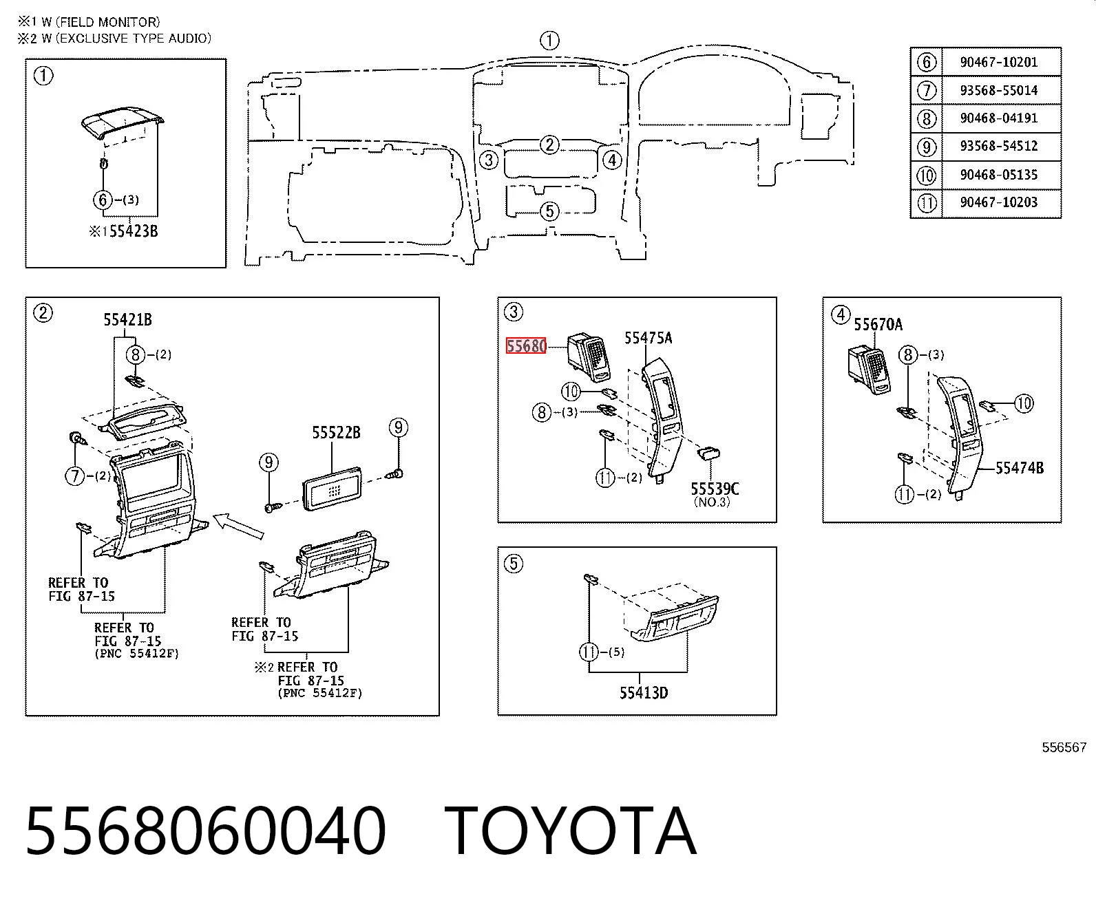  Toyota 5568060040 ціна, від 28.09 USD