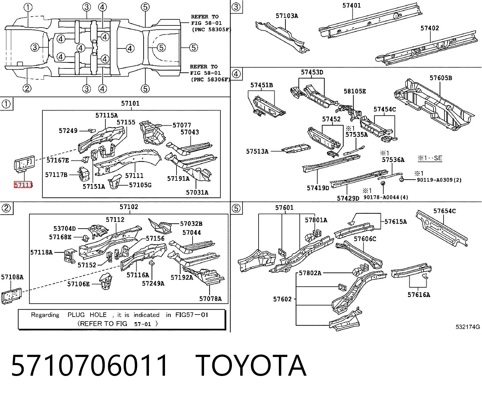 5710706011 Toyota Кронштейн підсилювача переднього бампера
