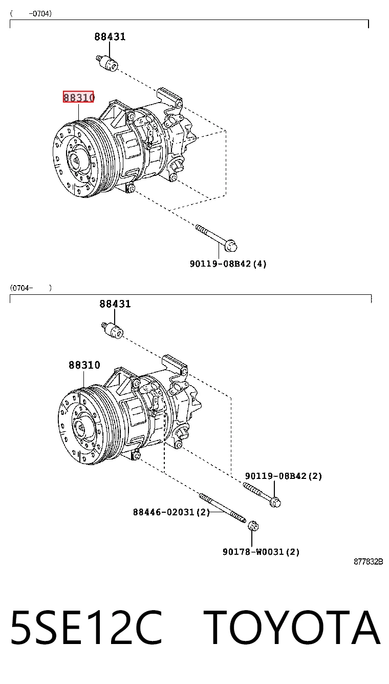 5SE12C Toyota Компресор холодоагенту