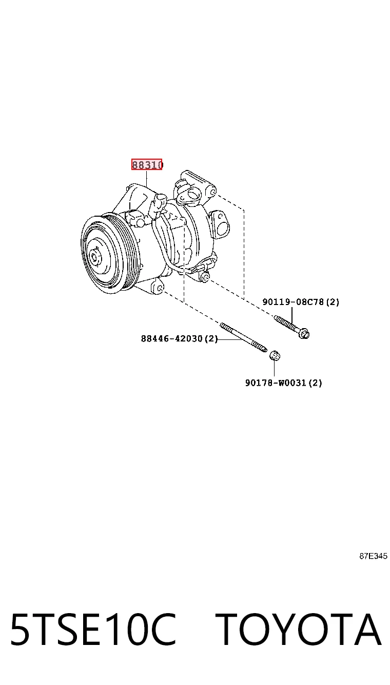 5TSE10C Toyota Компресор холодоагенту