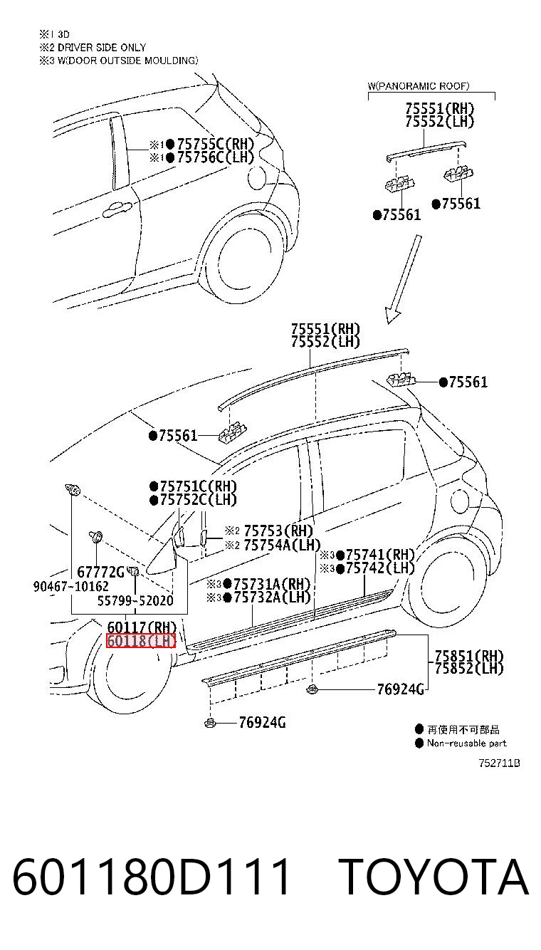 601180D111 Toyota 