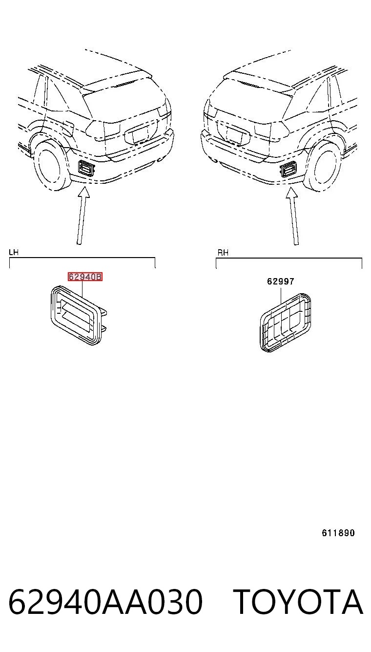 62940AA030 Toyota Повітропровід (вентиляція витяжна)