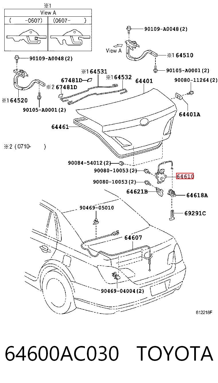 64600AC030 Toyota Замок п'ятих дверей
