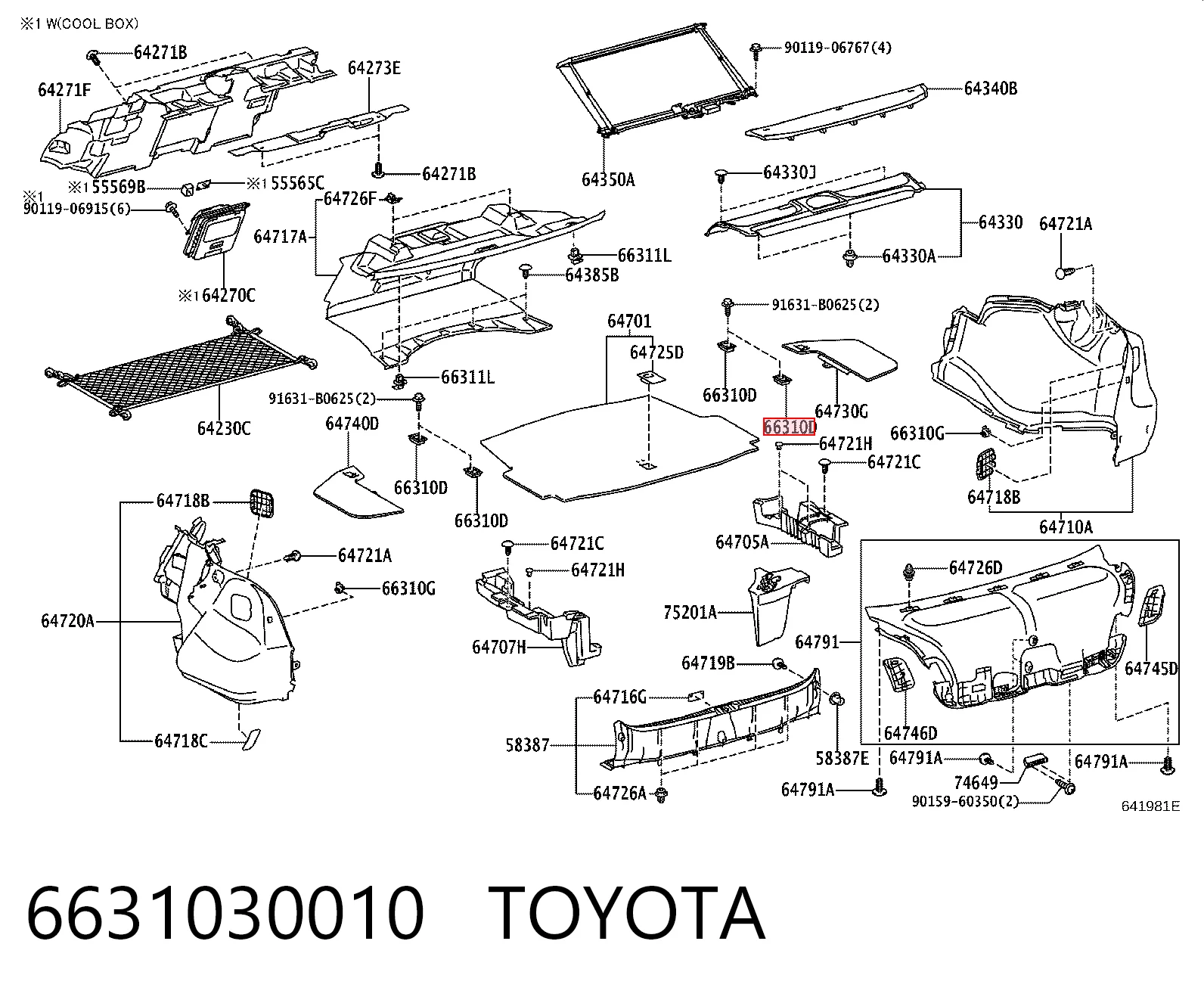 6631030010 Toyota Петля кріплення вантажу