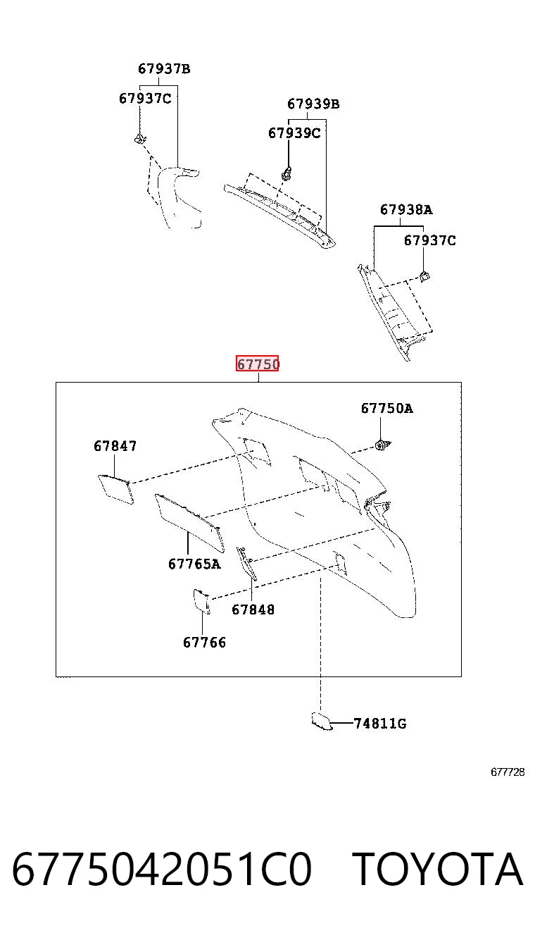 6775042051C0 Toyota Пластик п'ятих дверей
