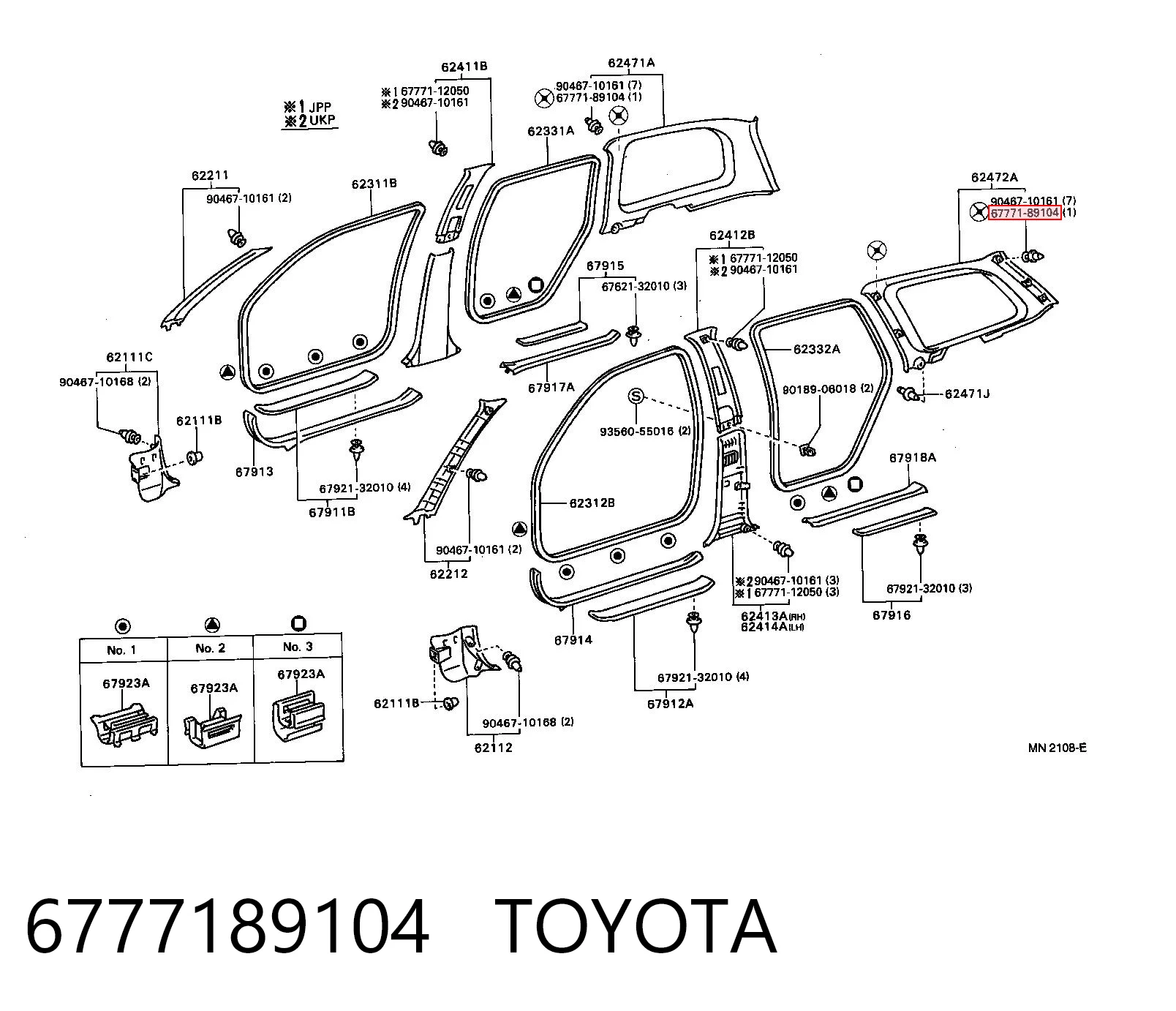 6777189104 Toyota Автомобільне скло