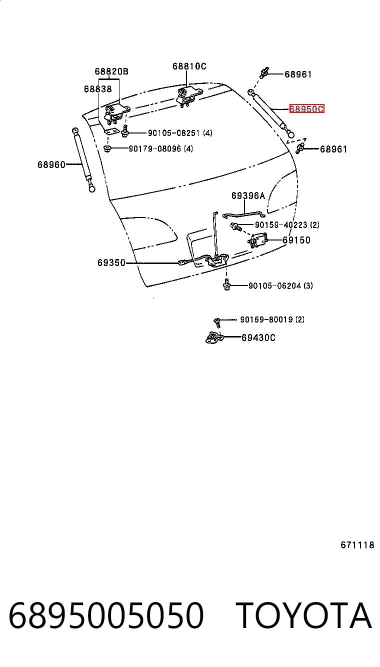 Амортизатор багажника 8123AB1D Polcar