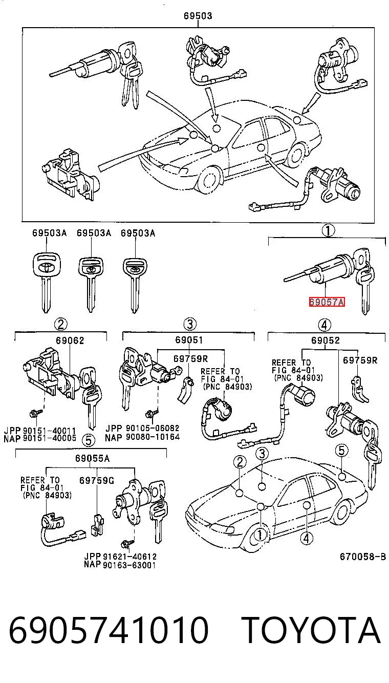 6905741010 Toyota Личинка замка запалювання