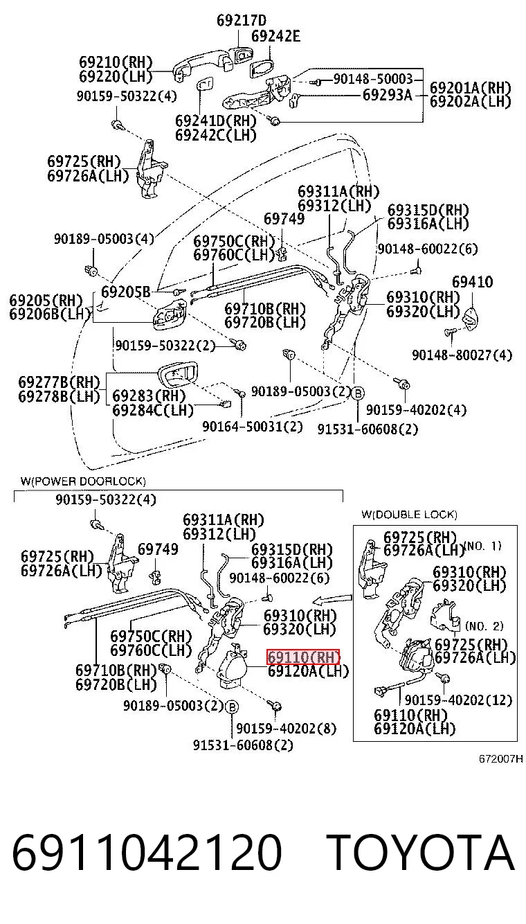 42837006 AND Актуатор замка дверей, передніх, правих