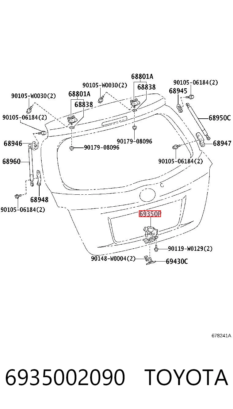 6935002090 Toyota Замок п'ятих дверей