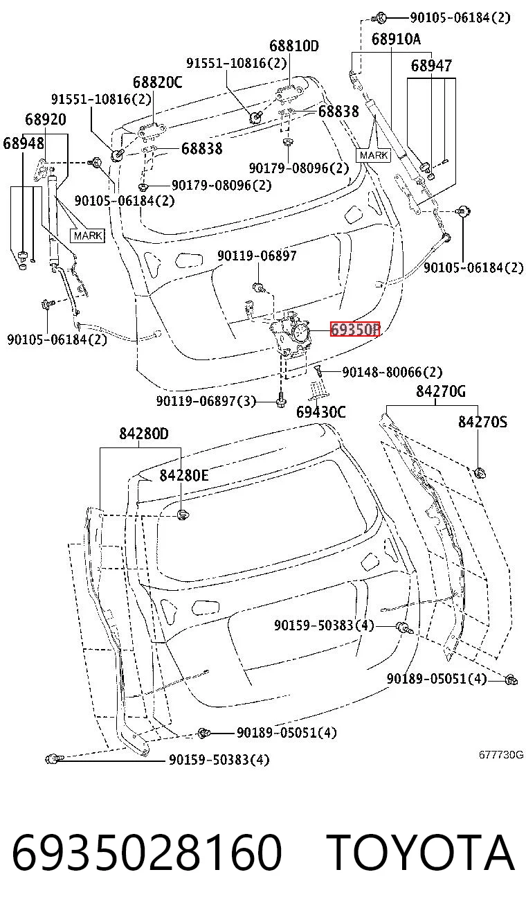 6935028160 Toyota Замок п'ятих дверей