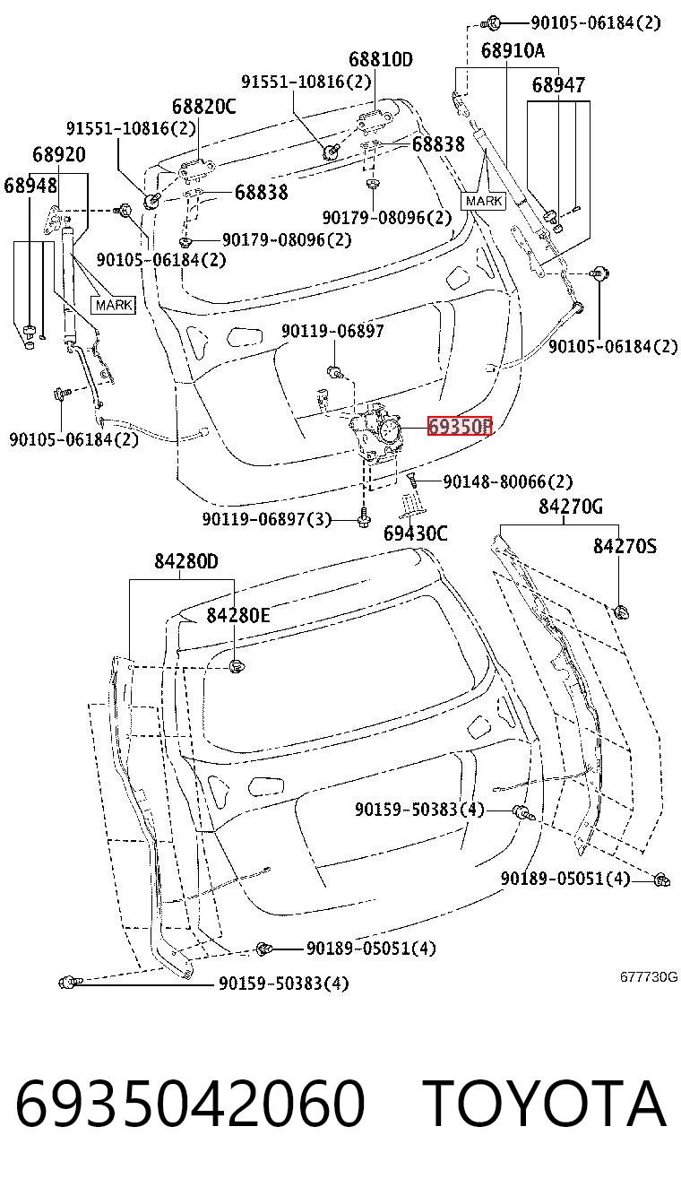 Замок дверей багажника Toyota 6935042060 ціна, від 76.33 USD