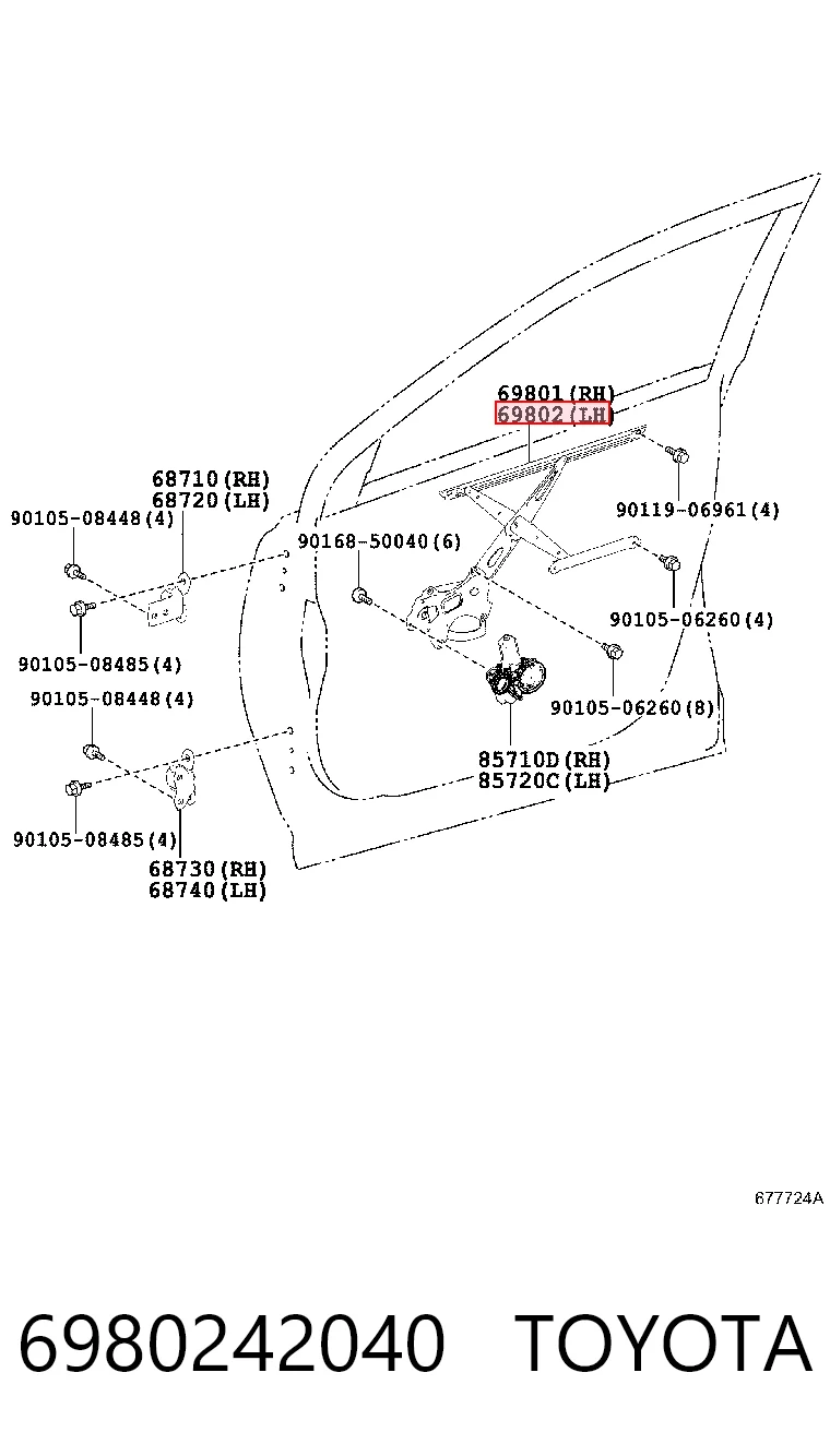 Купити Склопідйомник передньої лівої двері Toyota RAV4 IV A4