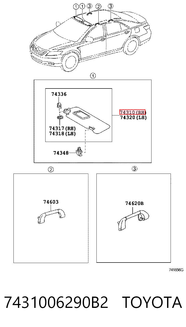7431006290B2 Toyota Козирок протисонячний