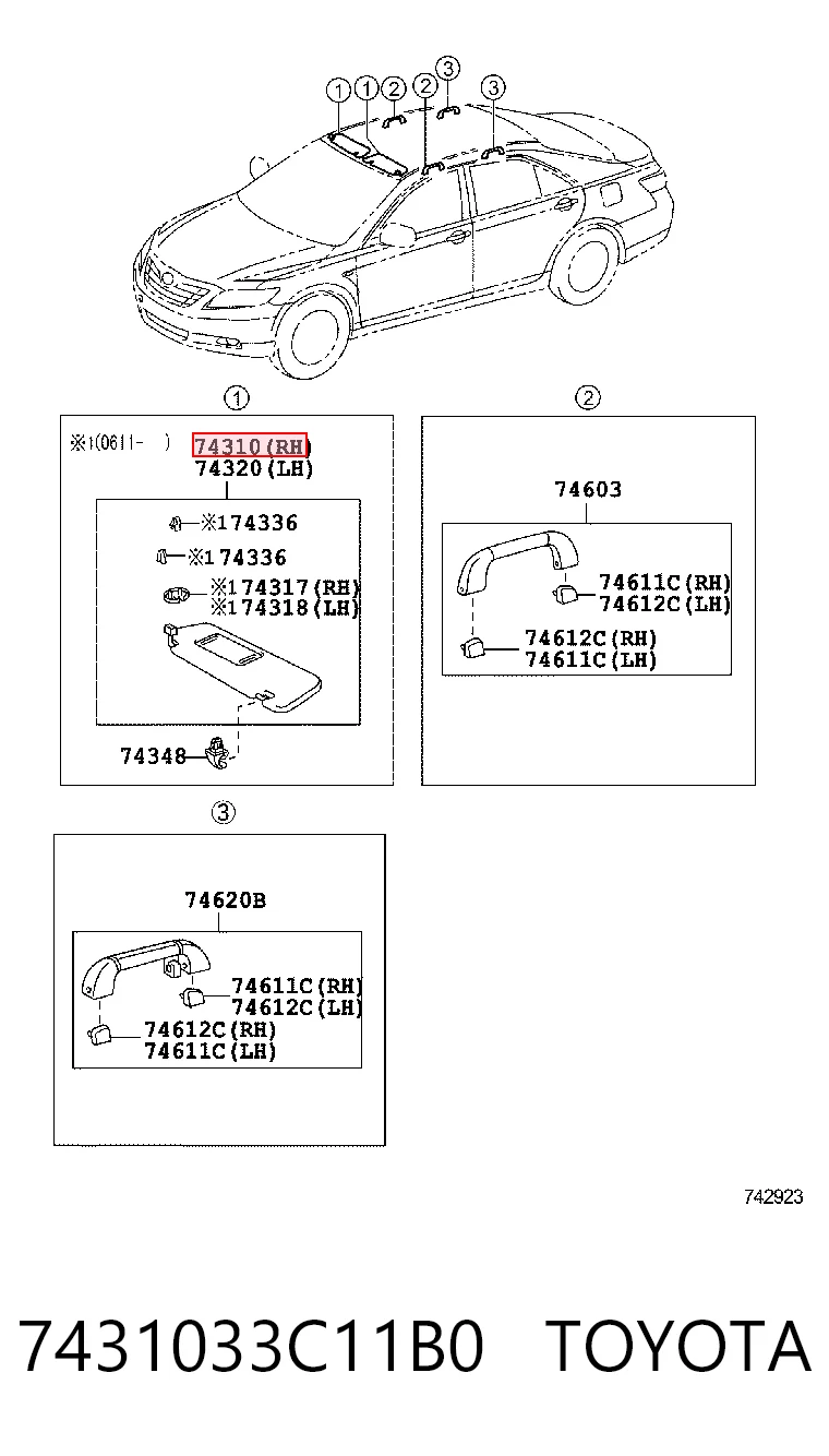 Козирок протисонячний на Toyota Camry VI V40