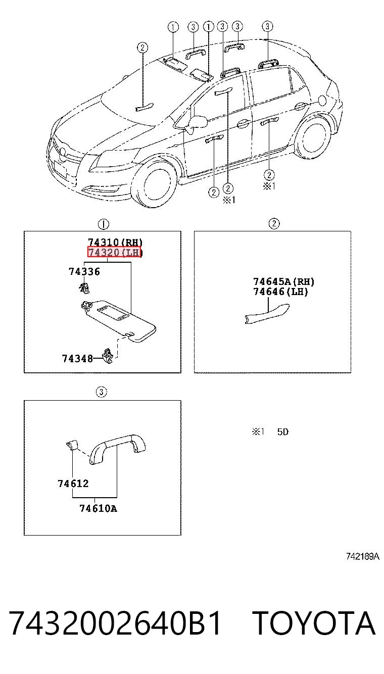 7432002640B1 Toyota Козирок протисонячний