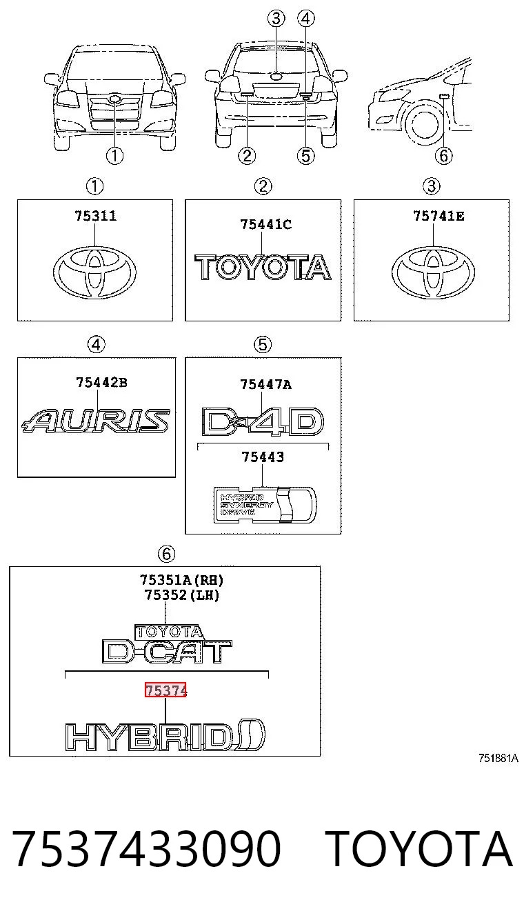 7537433090 Toyota 