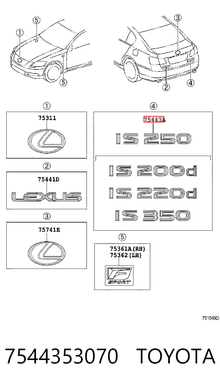 7544353070 Toyota 
