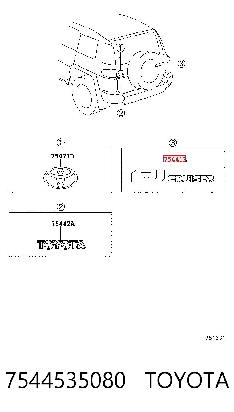 7544535080 Toyota 