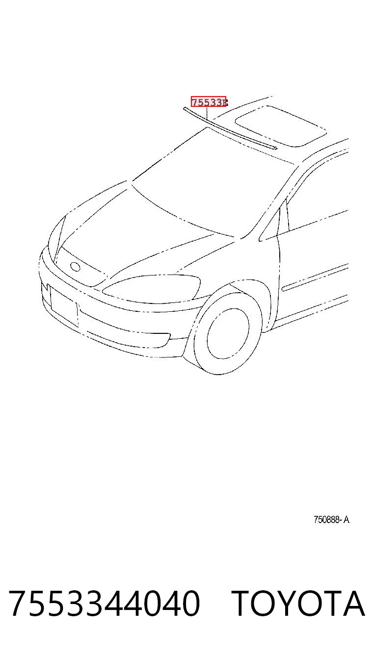 Молдинг лобового скла Toyota Avensis LCM