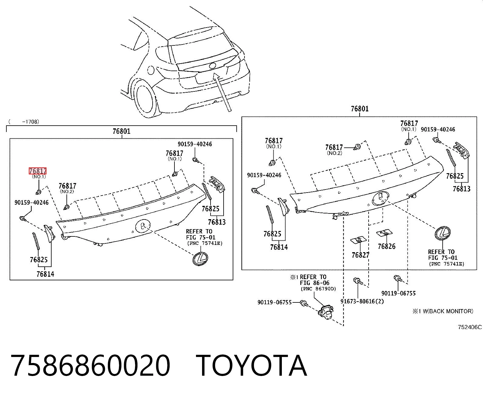 7586860020 Toyota 