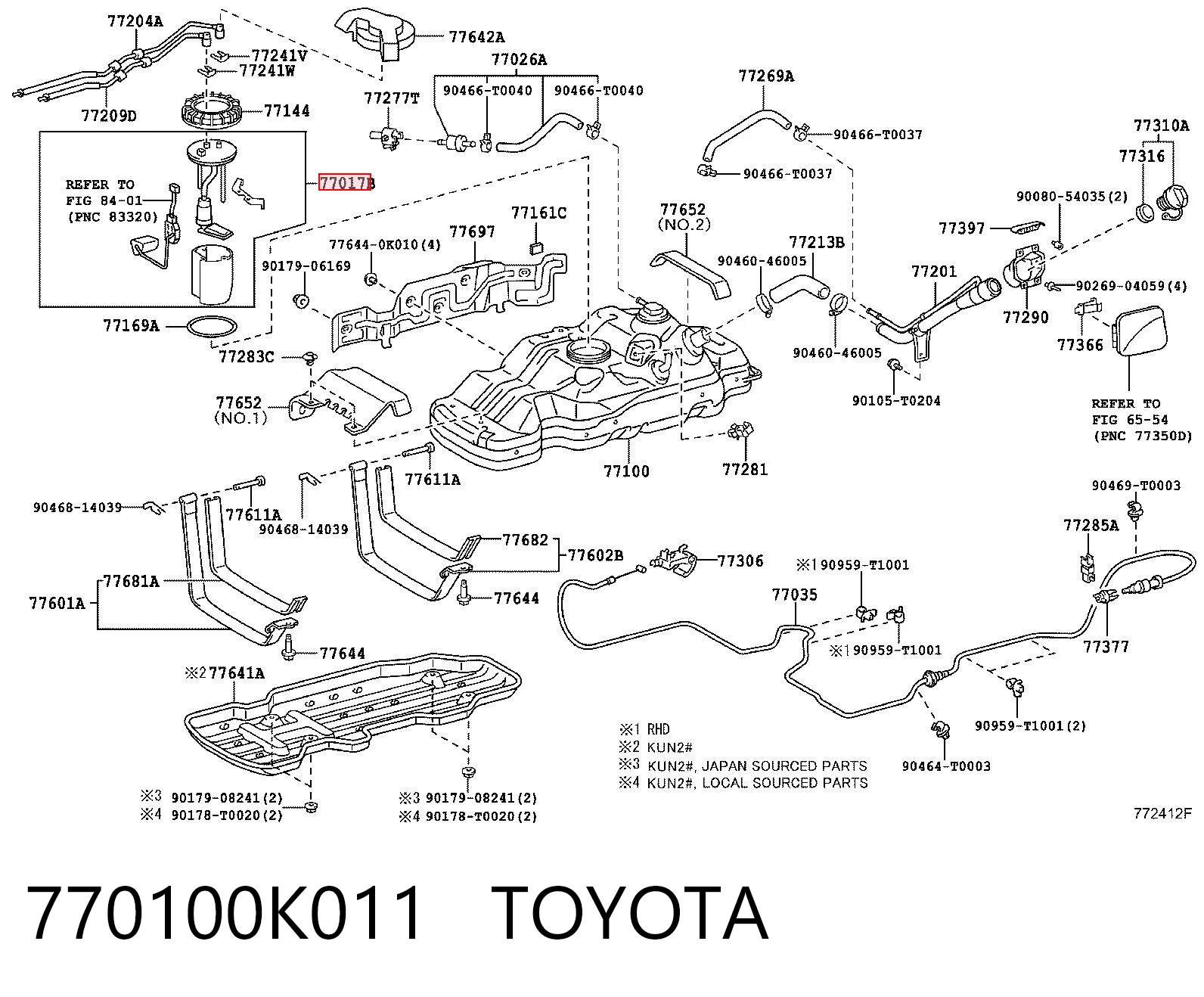 770100K011 Toyota Датчик бензобака