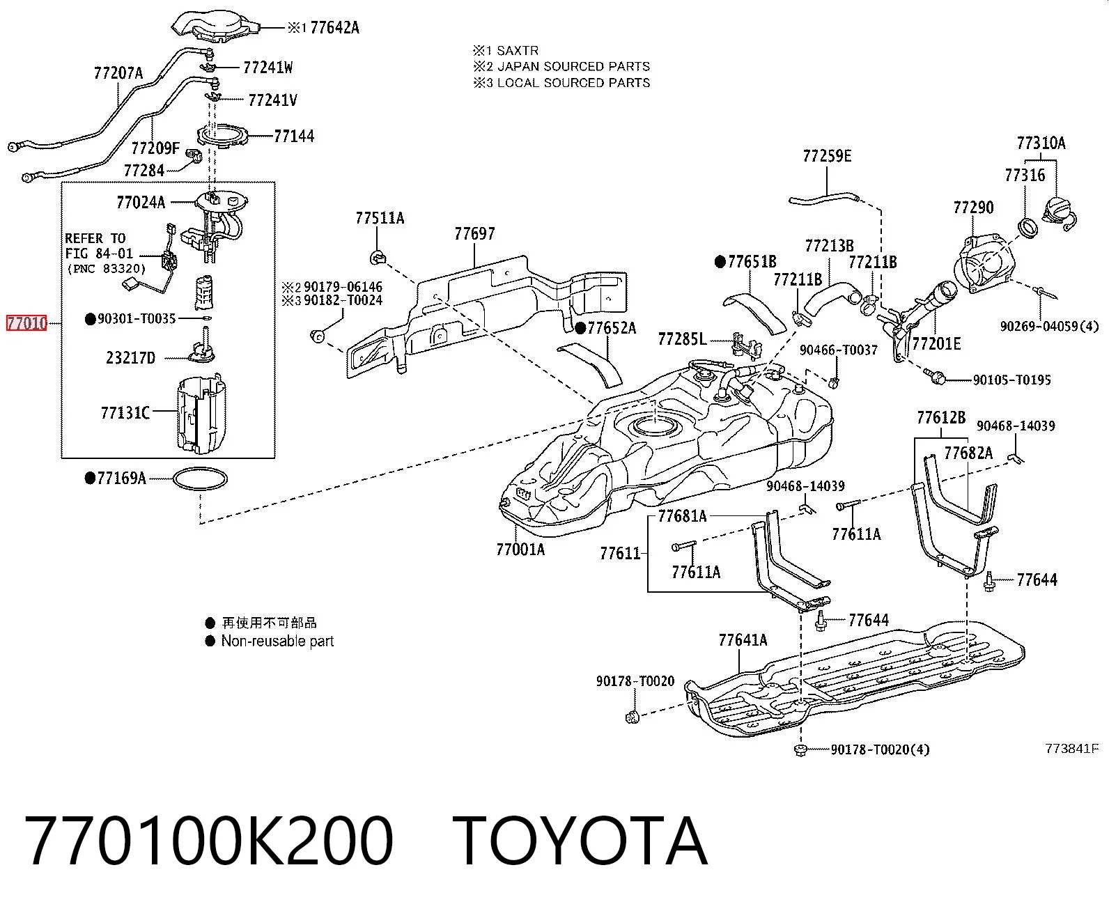 770100K200 Toyota Електробензонасос