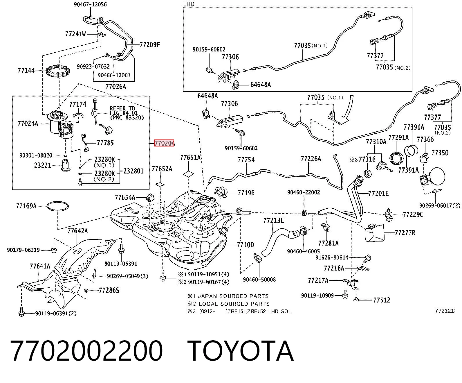 7702002200 Toyota Електробензонасос