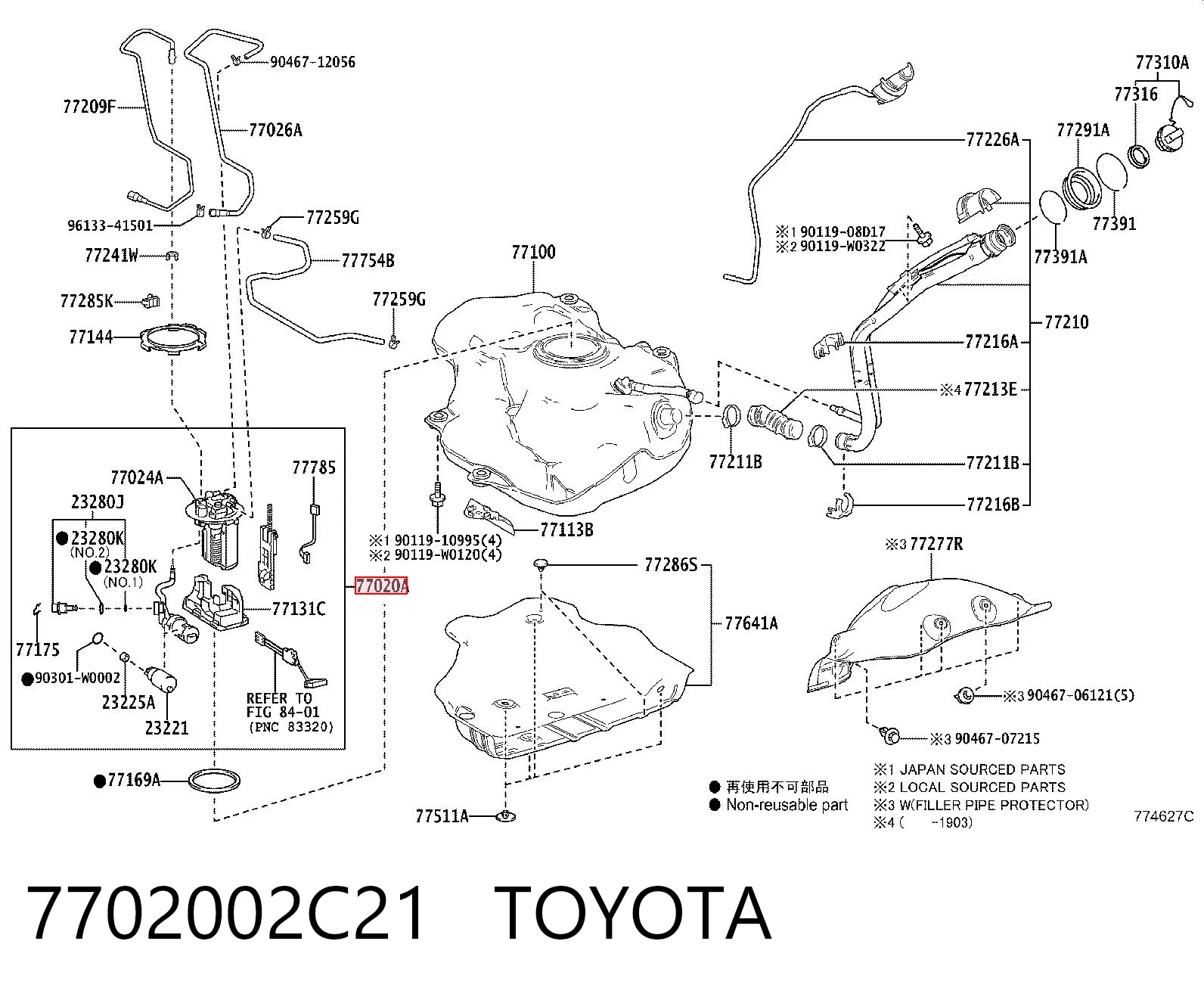 7702002C21 Toyota Електробензонасос