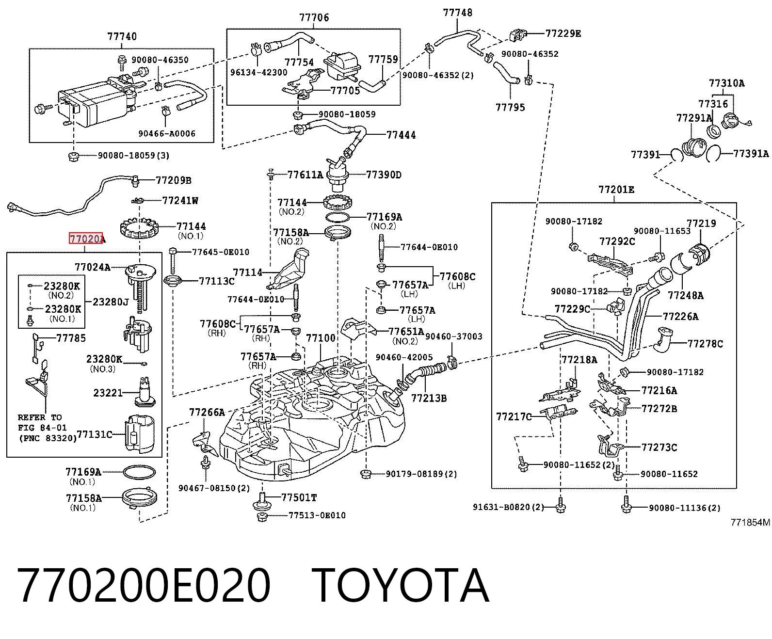 770200E020 Toyota Електробензонасос