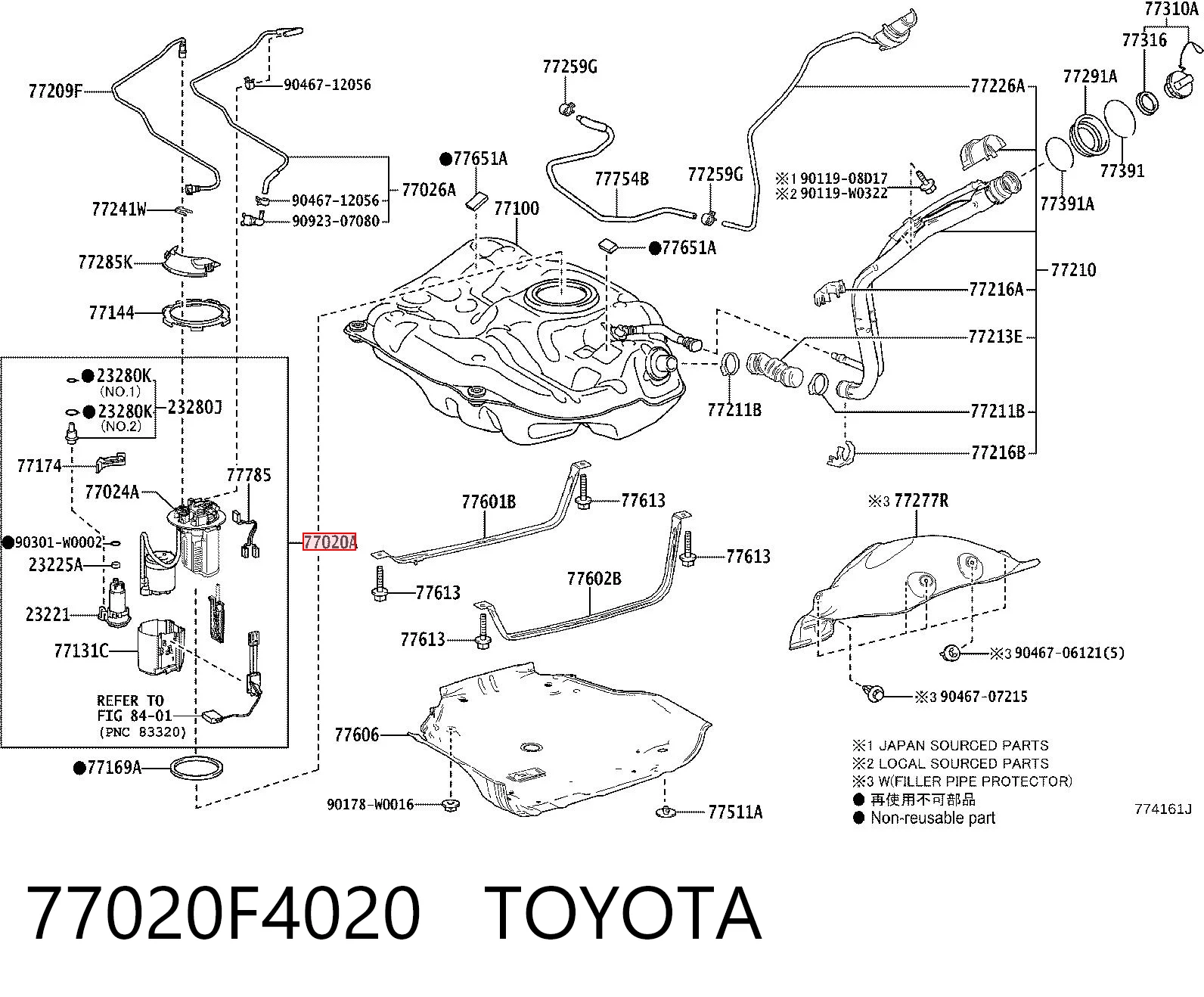 77020F4020 Toyota Електробензонасос