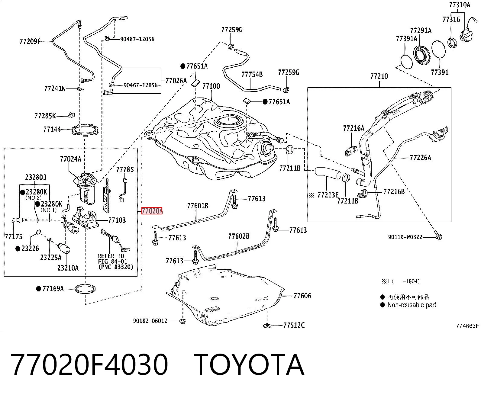 77020F4030 Toyota Електробензонасос