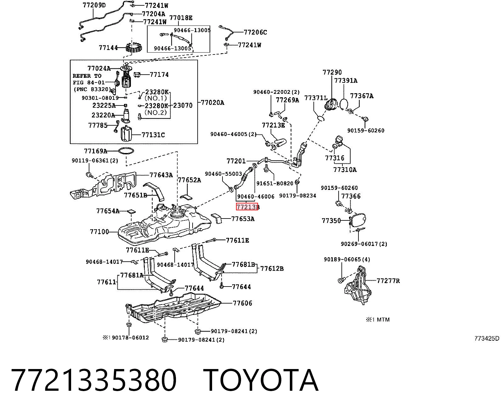 7721335380 Toyota Нижня гнучка вставка паливозаливної горловини