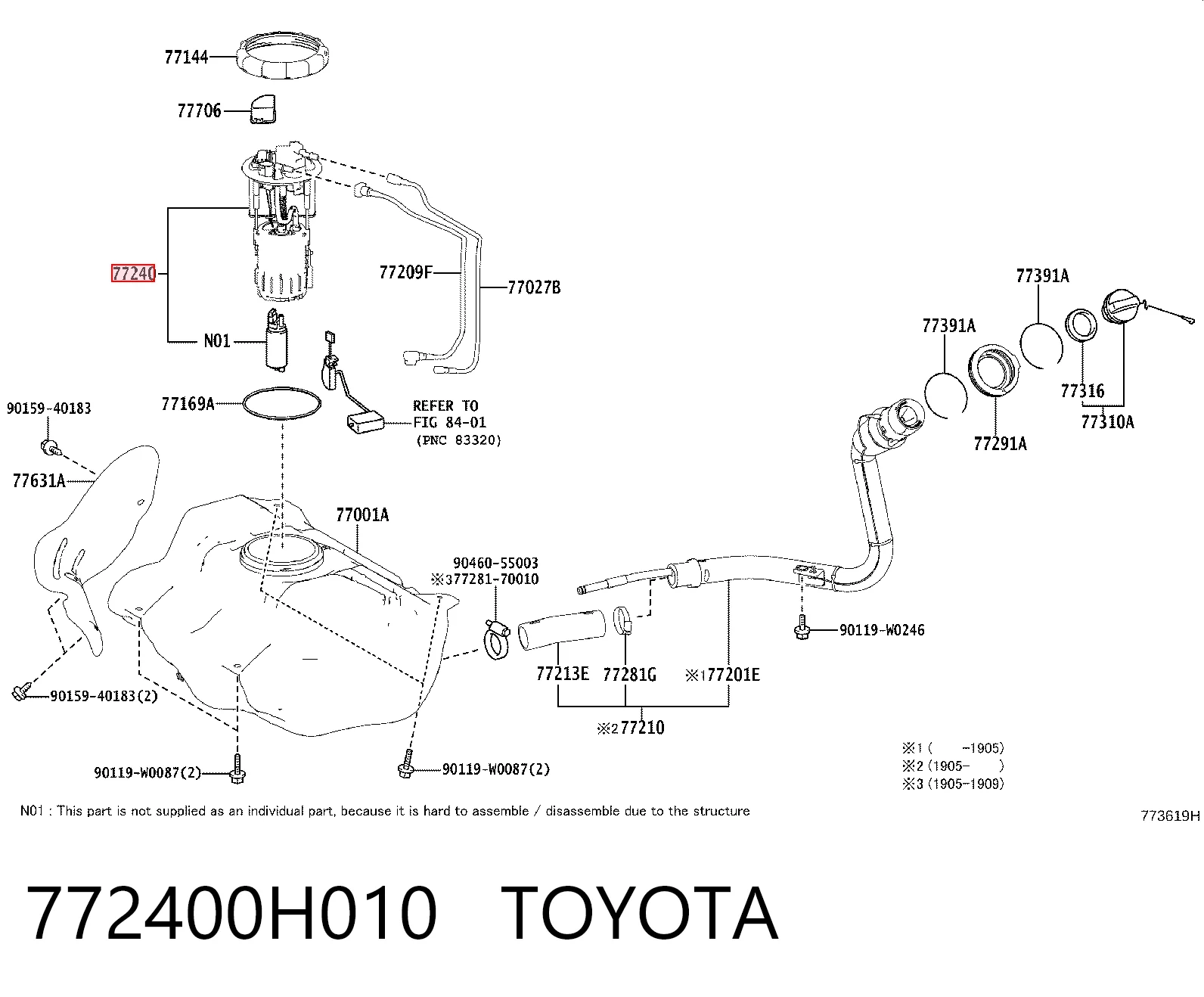 Модуль бензонасоса Toyota 772400H010 ціна, від 124.88 USD