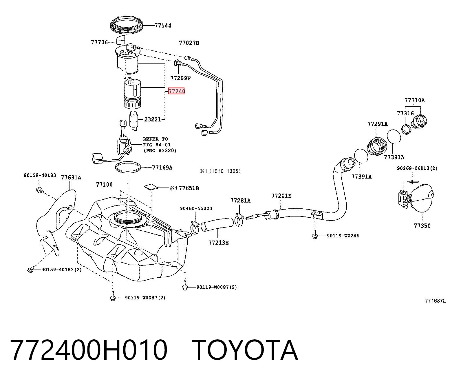 772400H010 Toyota Електробензонасос