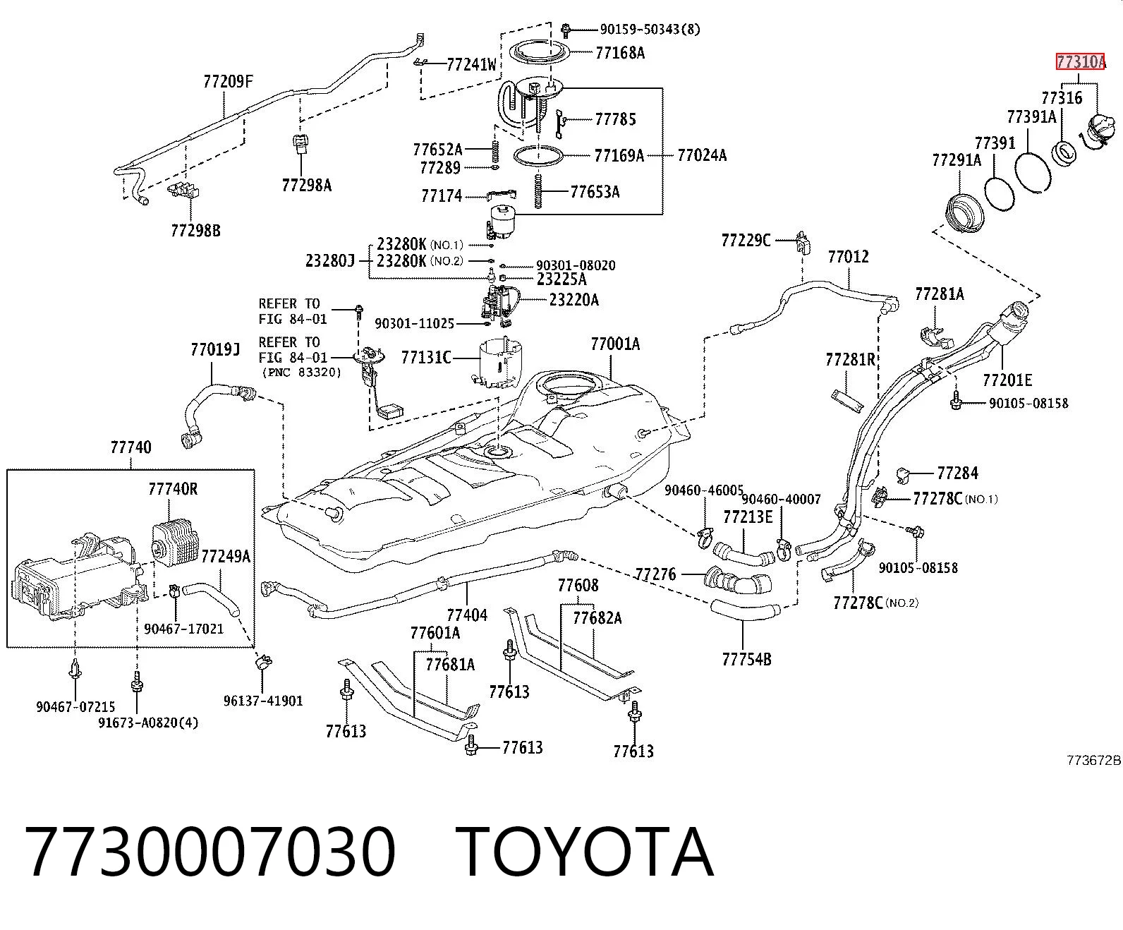 7730007030 Toyota Кришка / пробка бензобака