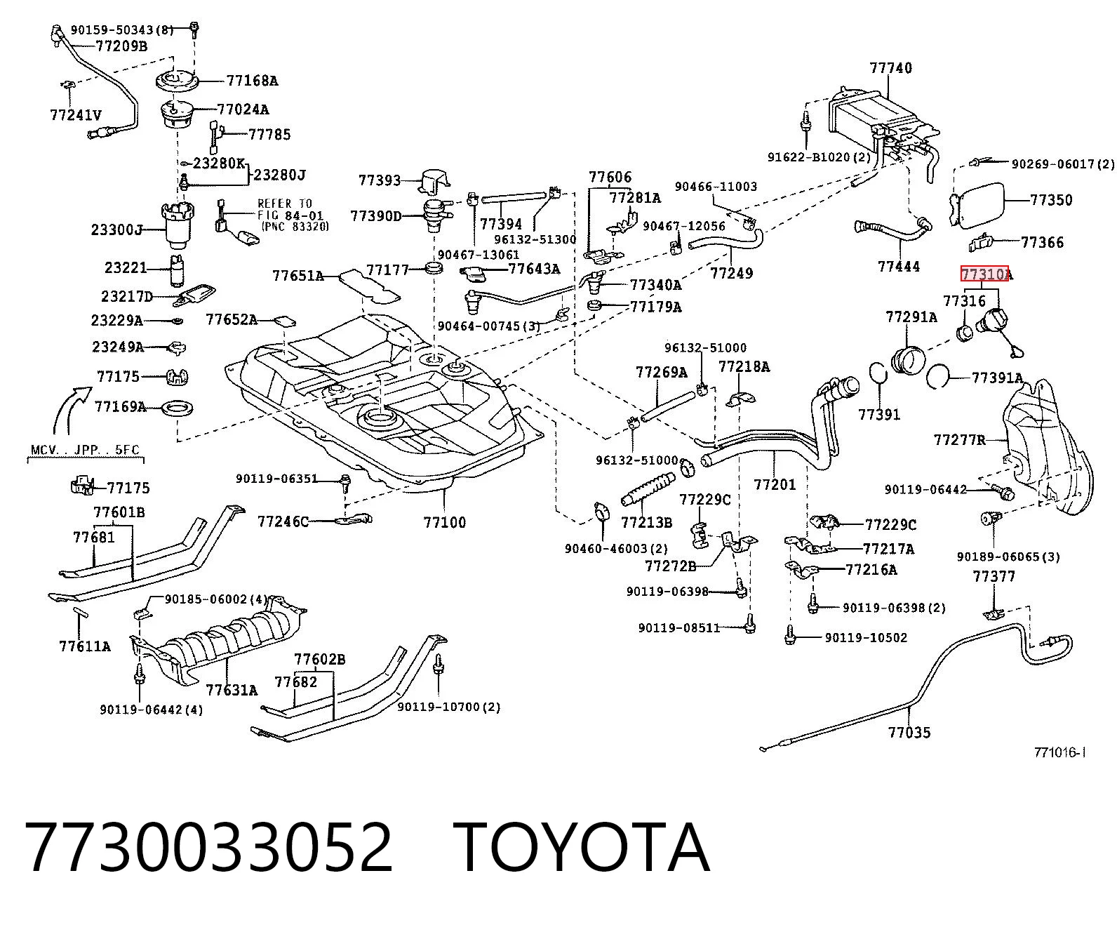 7730033052 Toyota Кришка / пробка бензобака
