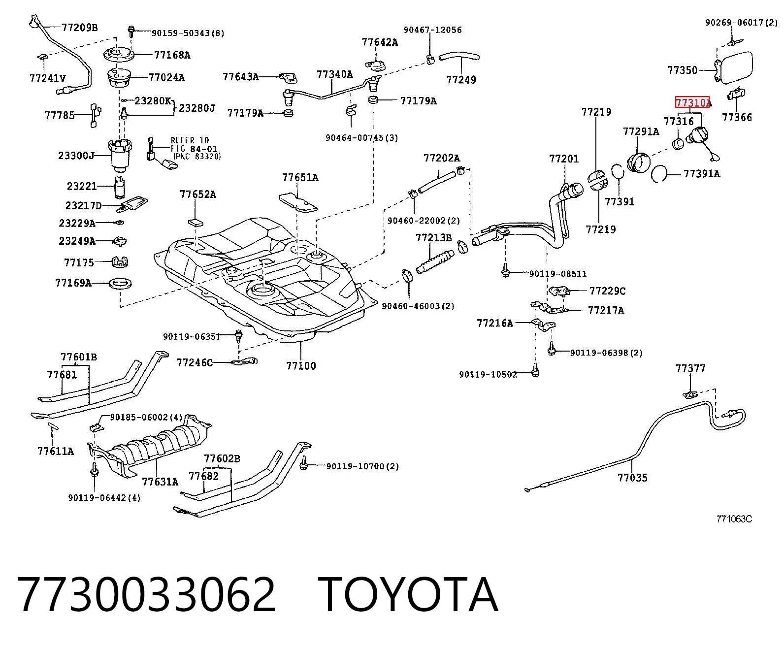 7730033062 Toyota Кришка / пробка бензобака