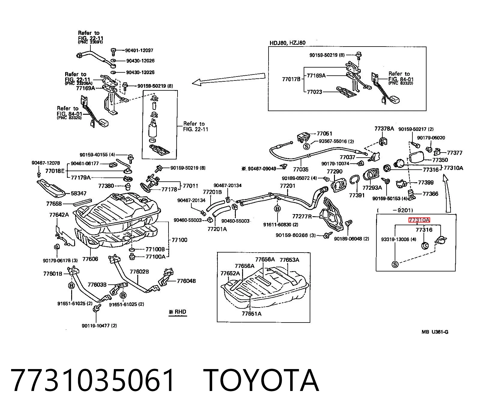 7731035061 Toyota Кришка / пробка бензобака