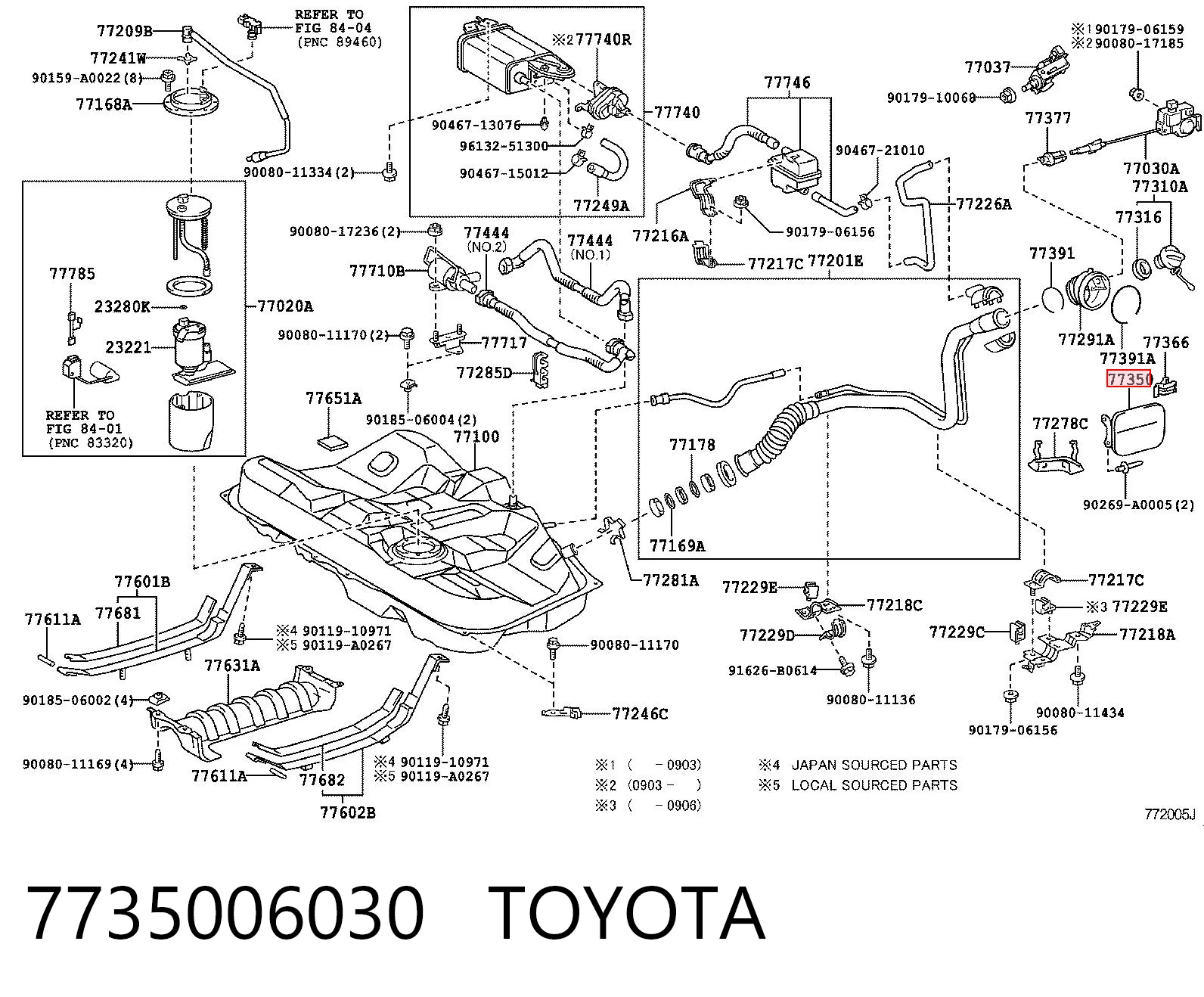 7735006030 Toyota Дверцята бензобака