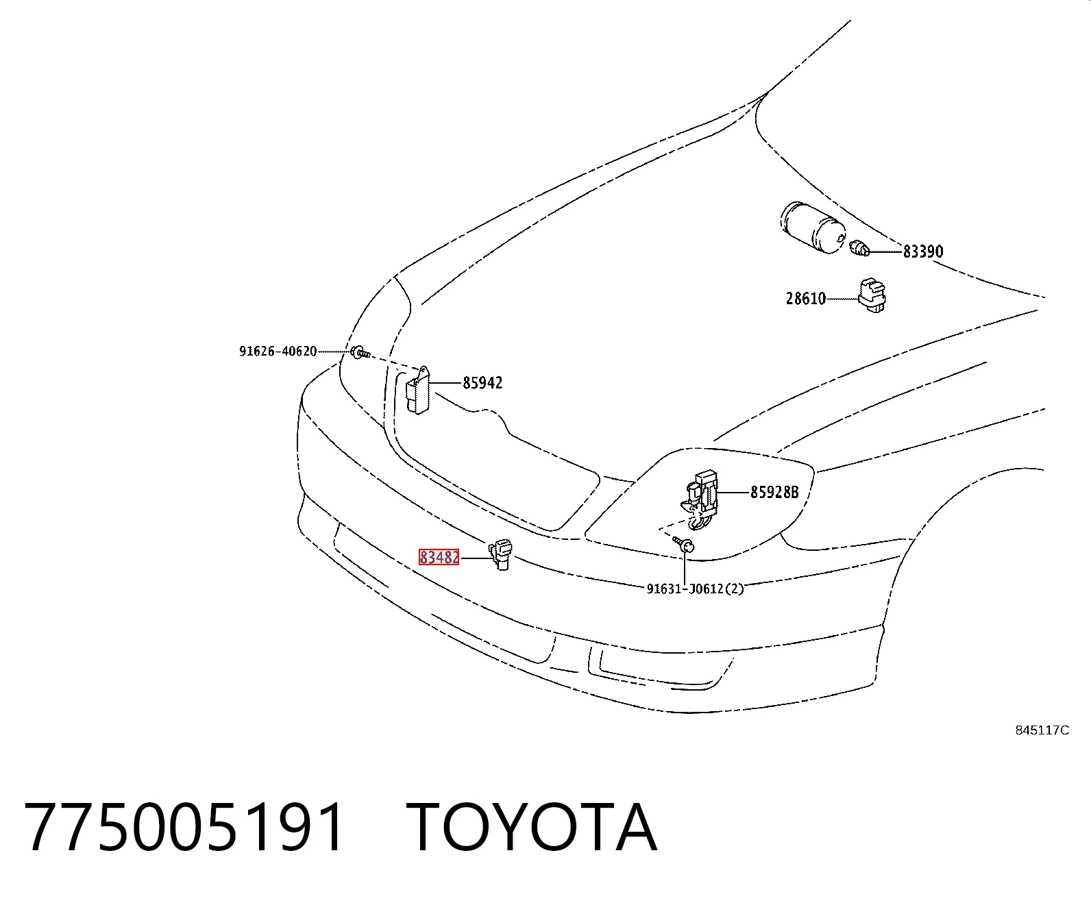 775005191 Toyota Датчик температури навколишнього середовища