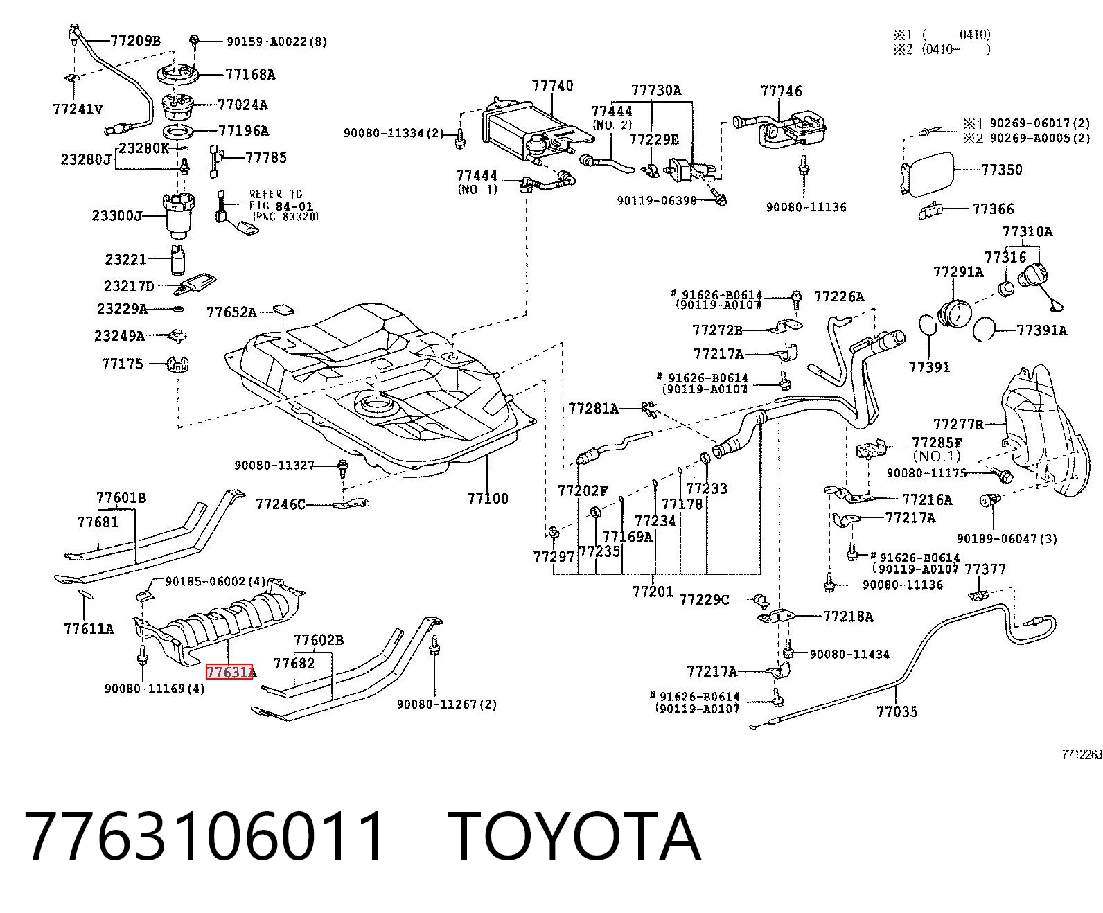 7763106011 Toyota Захист днища, паливного бака