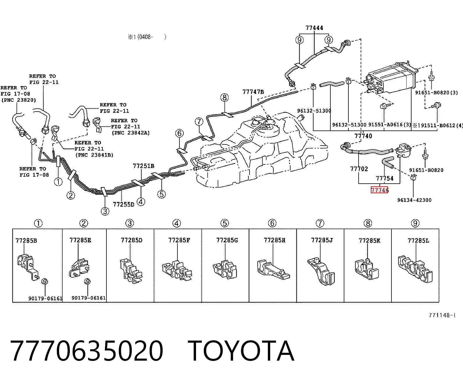 7770635020 Toyota Фільтр бака паливних парів
