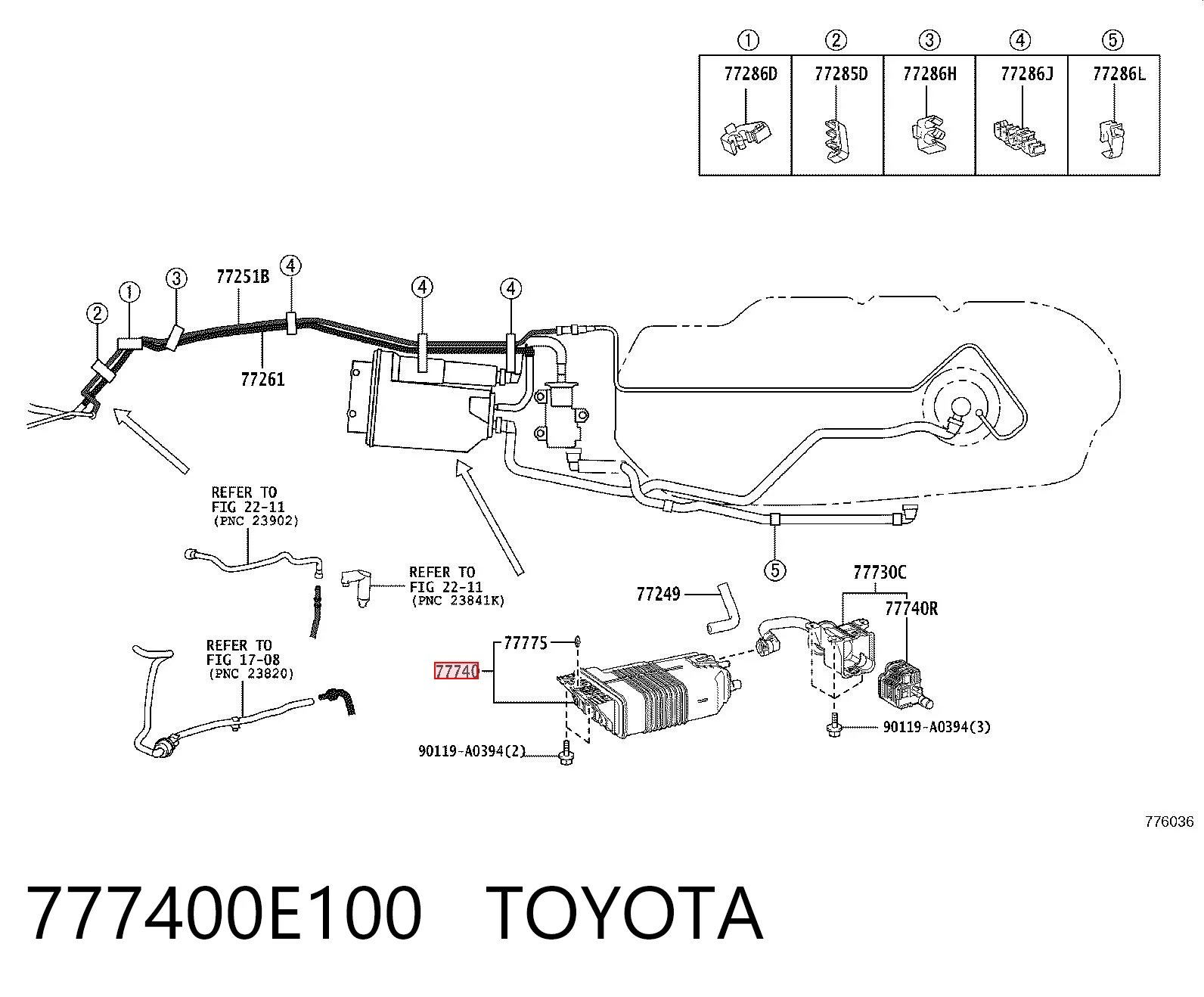 777400E100 Toyota Фільтр адсорбера паливних парів