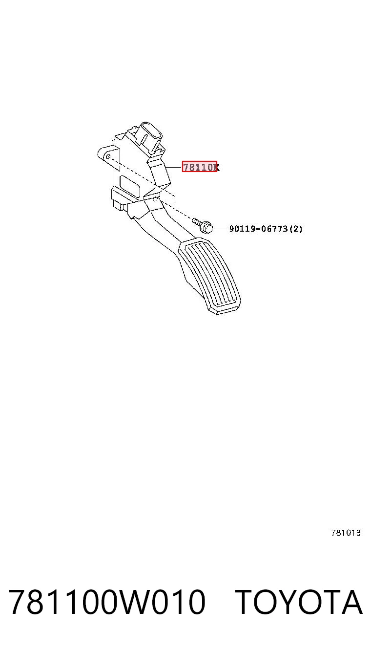 781100W010 Toyota Педаль газу (акселератора)
