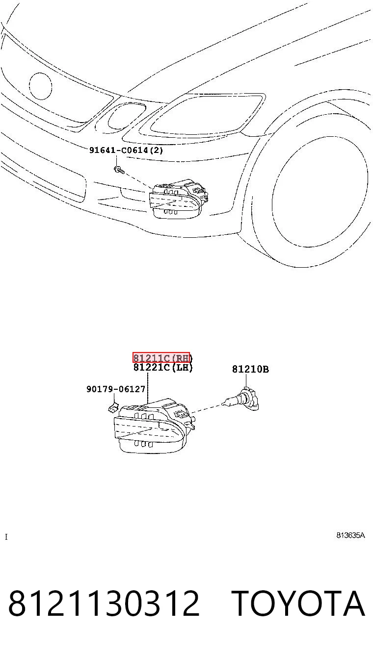 8121130312 Toyota Фара протитуманна, права