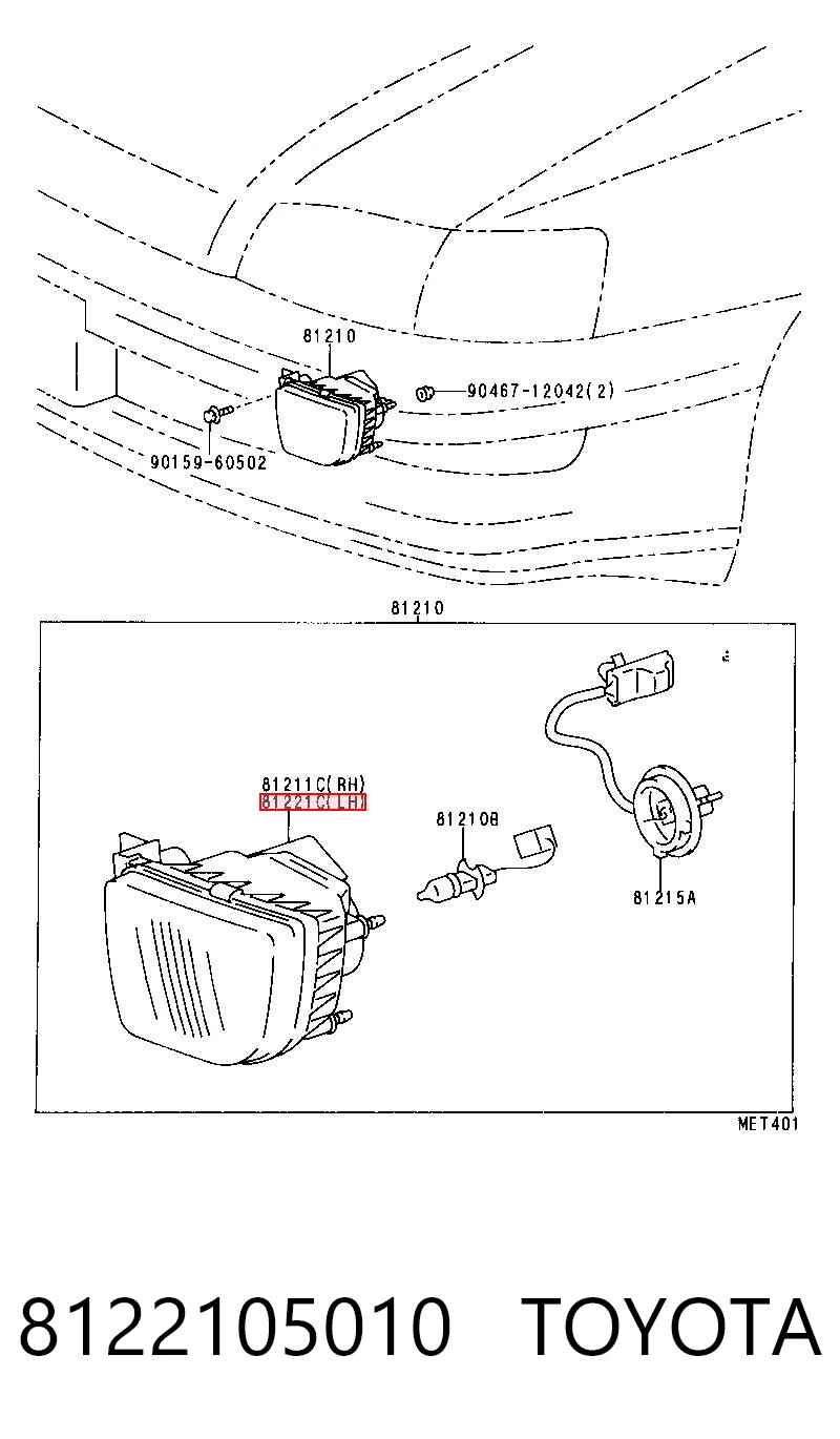 8122105010 Toyota Протитуманка ліва